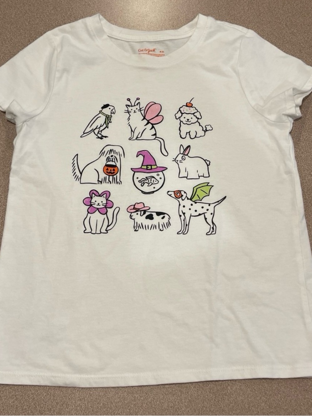 Cat & Jack Girls Halloween Graphic T-Shirt size 8